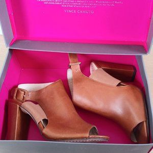 Vince Camuto Totally Toffee Vintage Leather High Heel Sandals - Size 8M
